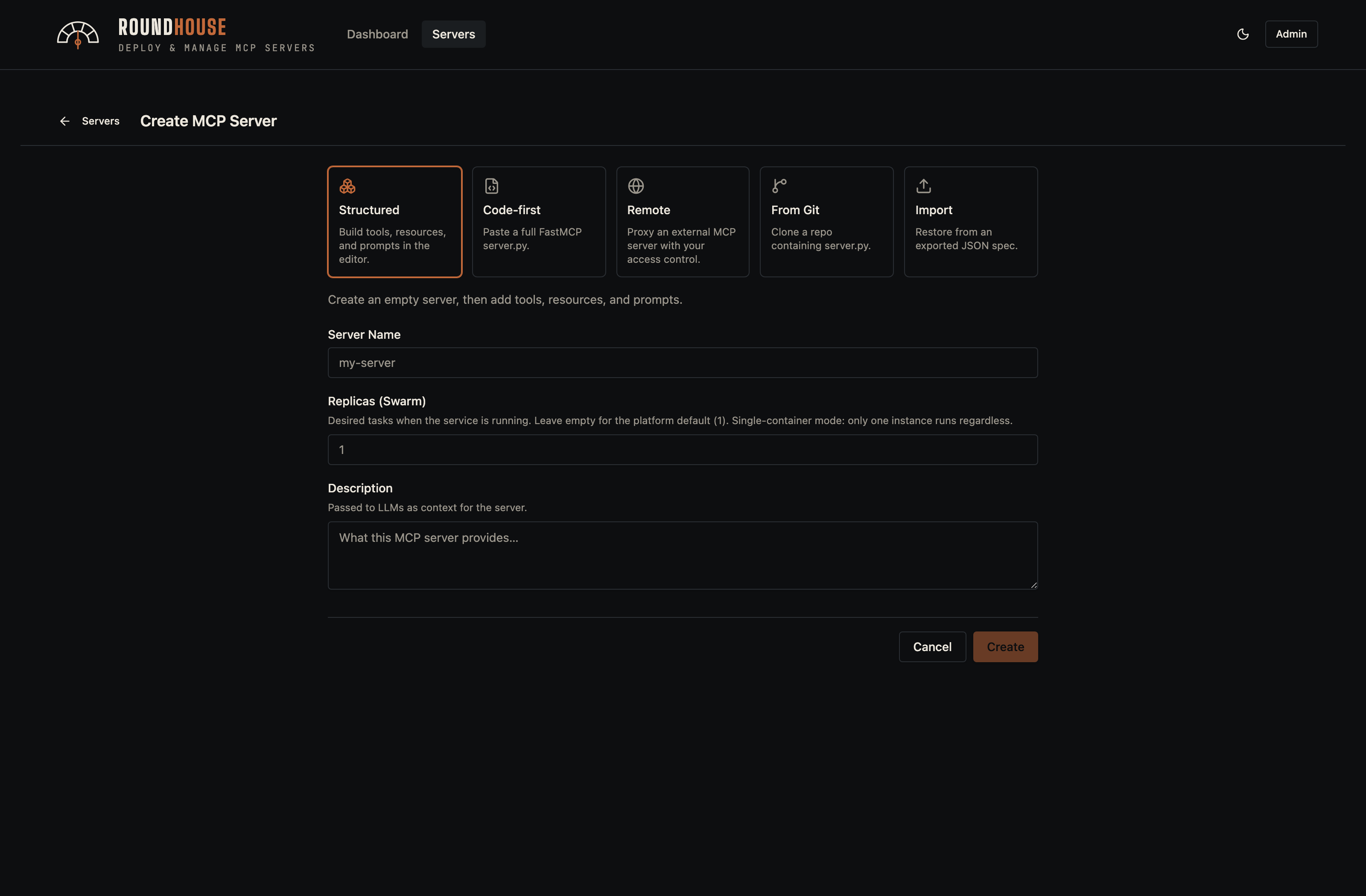 Create — Structured